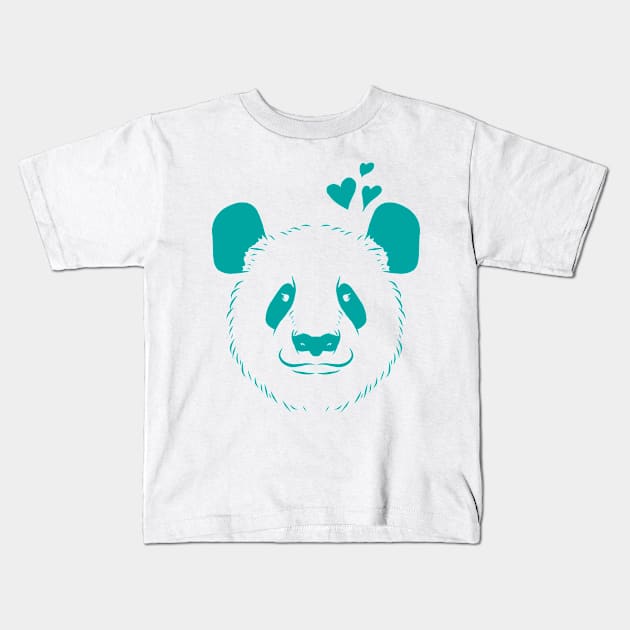 Love Panda Kids T-Shirt by Luckyart11